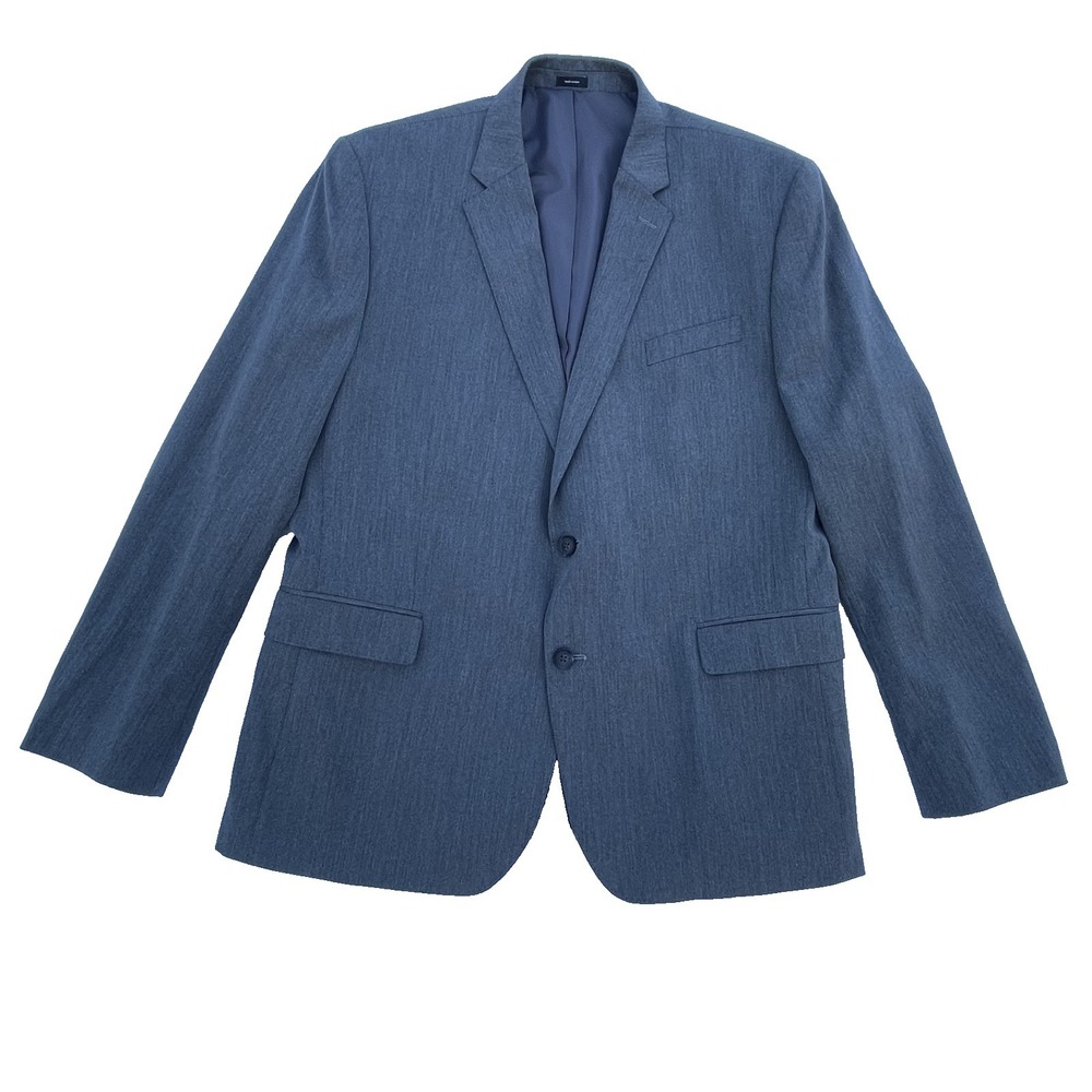 J. Ferrar Mens Sport Coat Blazer Slim Gray 46R polyester 2 Button double vented
